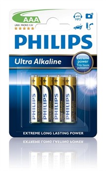LR03 / AAA Philips Ultra Alkaline 1,5V (pk. á 4 stk)
